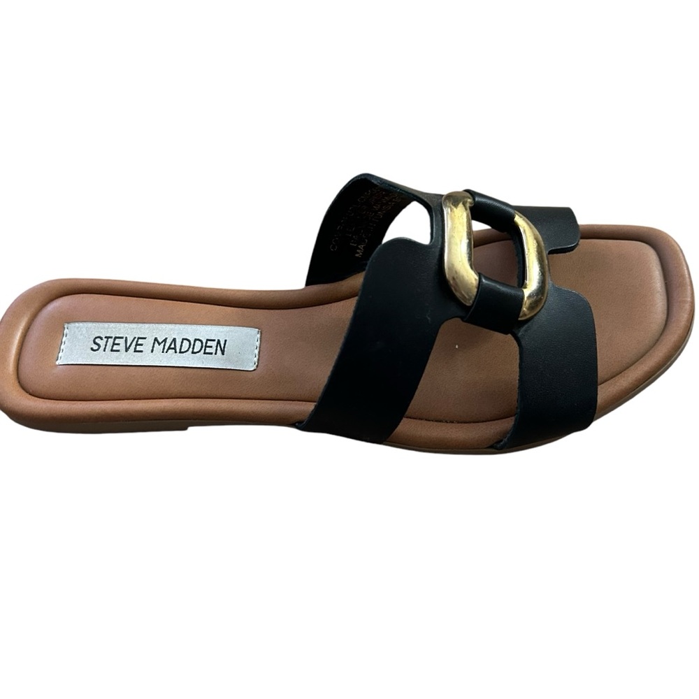 SteveMadden Composure Metal Accent Flat Sandals